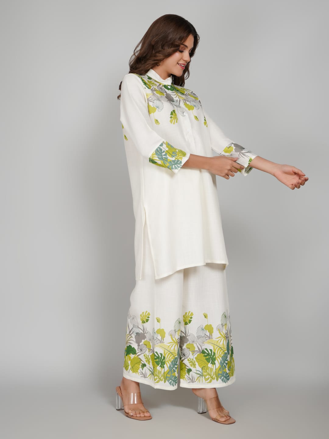 Women’s Multi-Colour Tunic Rayon Slub Co-ords Set – Elegant Comfort with a Modern Twist