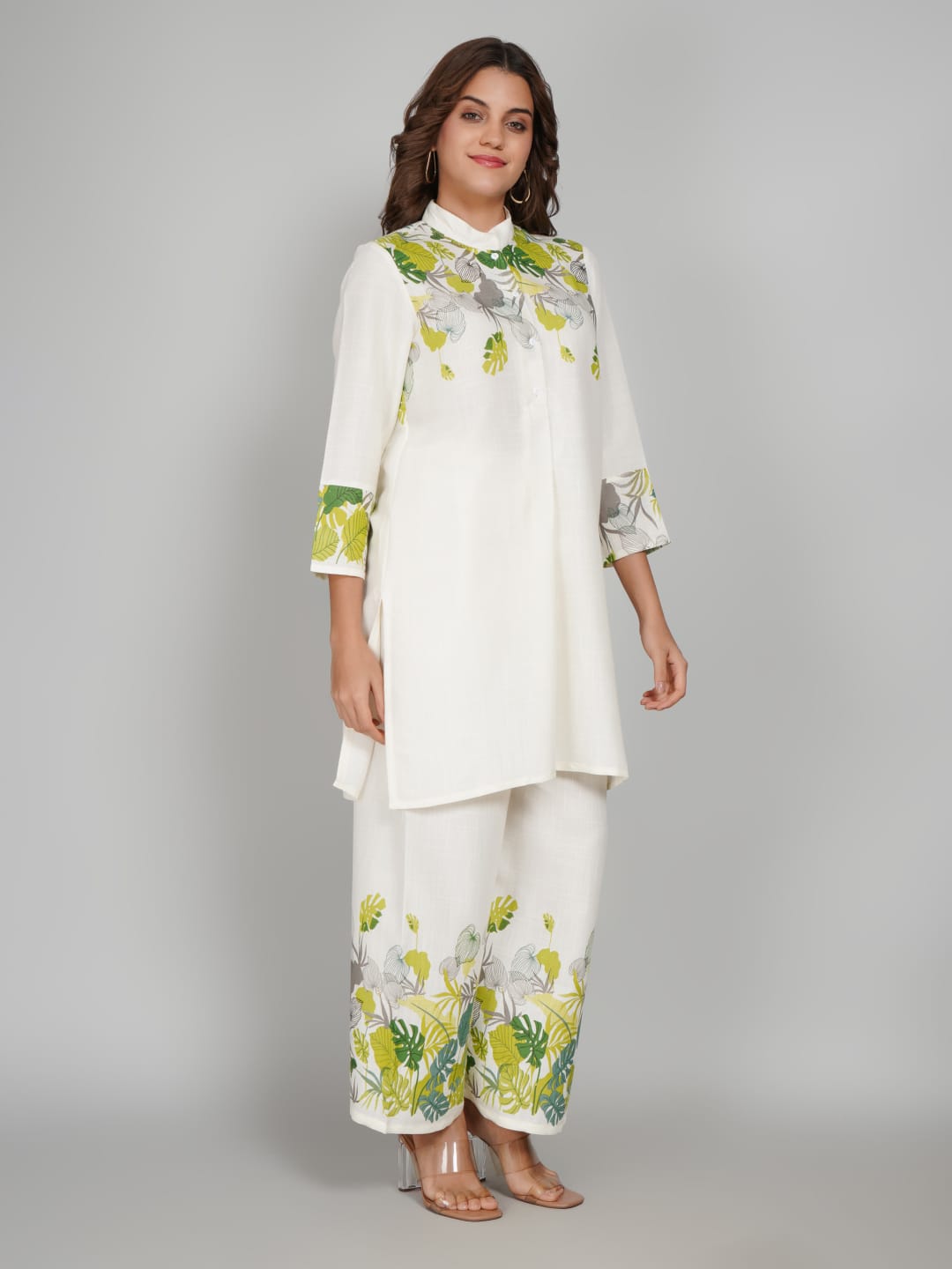 Women’s Multi-Colour Tunic Rayon Slub Co-ords Set – Elegant Comfort with a Modern Twist