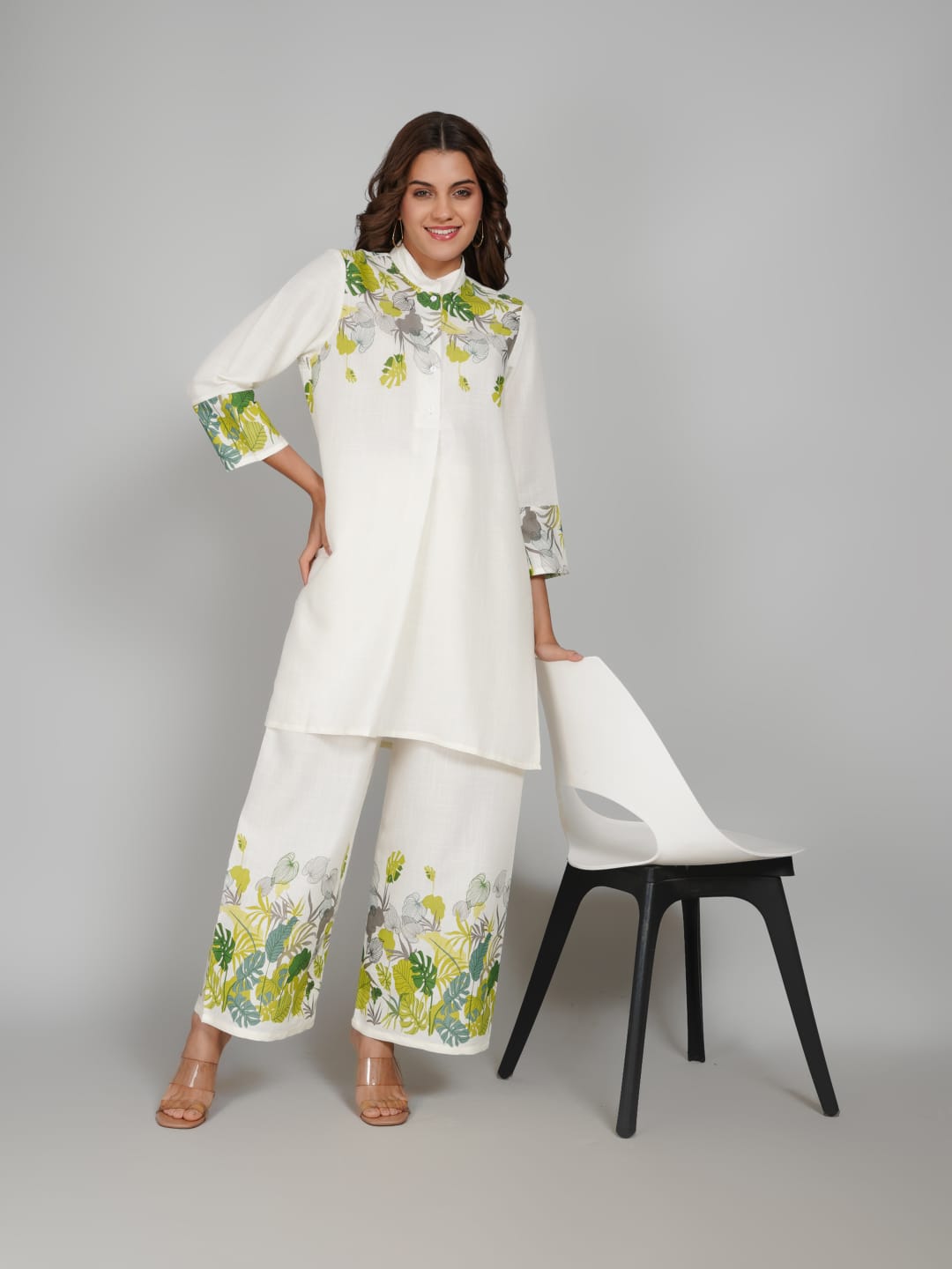Women’s Multi-Colour Tunic Rayon Slub Co-ords Set – Elegant Comfort with a Modern Twist