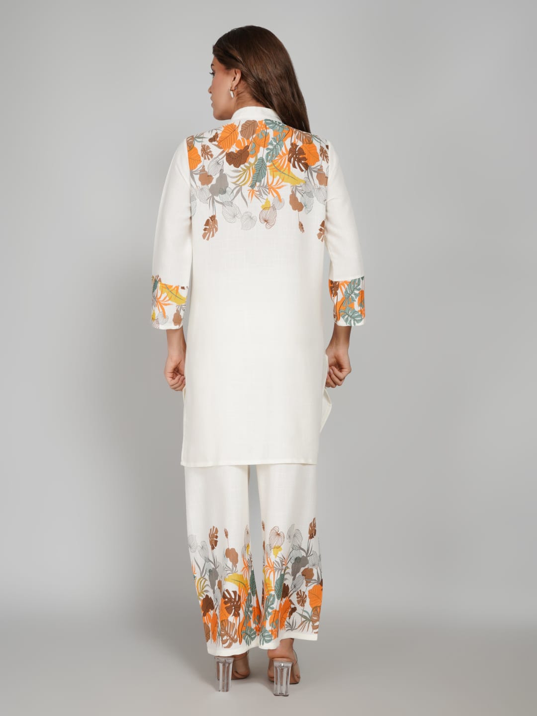 Women’s Multi-Colour Tunic Rayon Slub Co-ords Set – Elegant Comfort with a Modern Twist