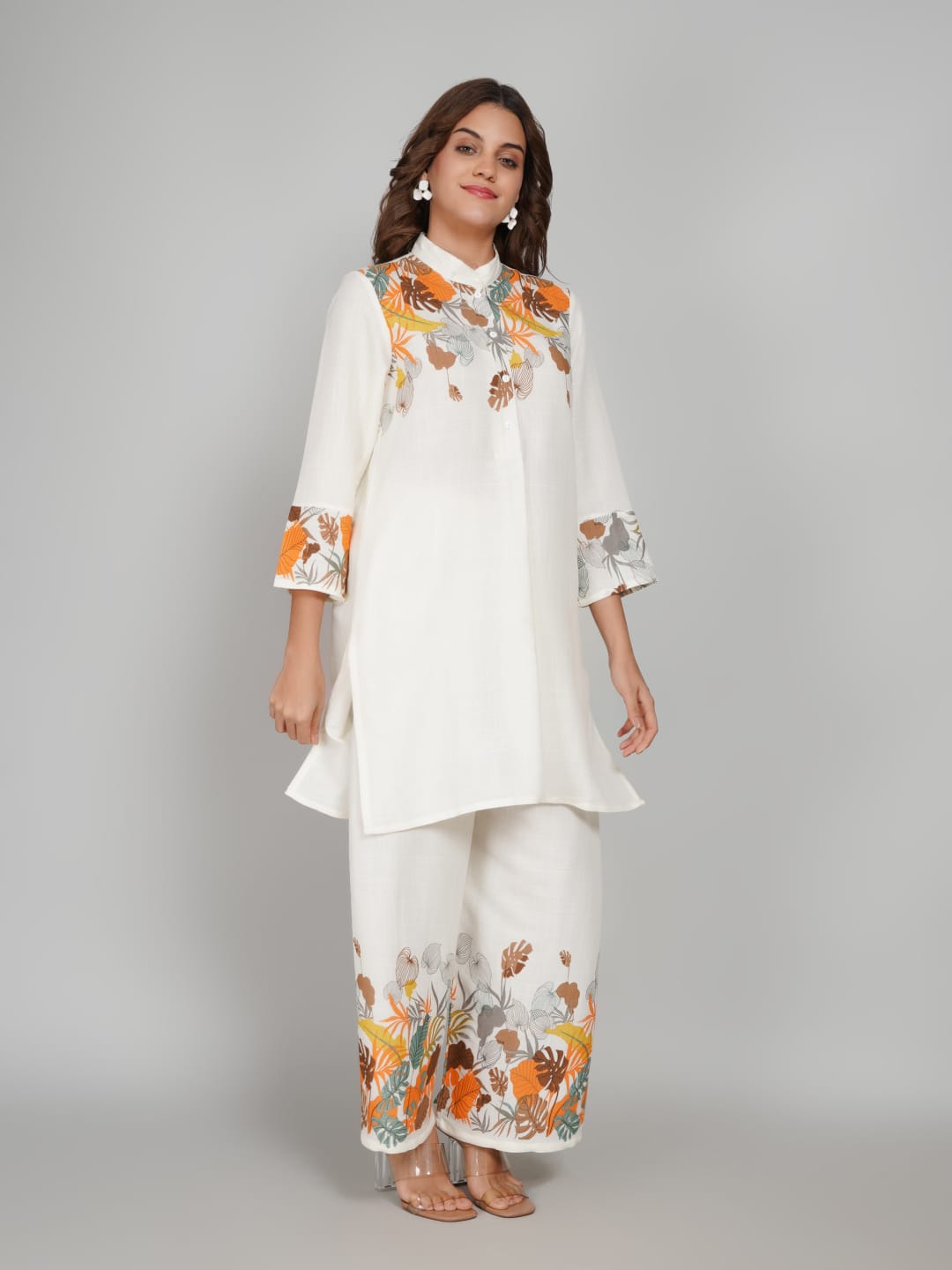 Women’s Multi-Colour Tunic Rayon Slub Co-ords Set – Elegant Comfort with a Modern Twist