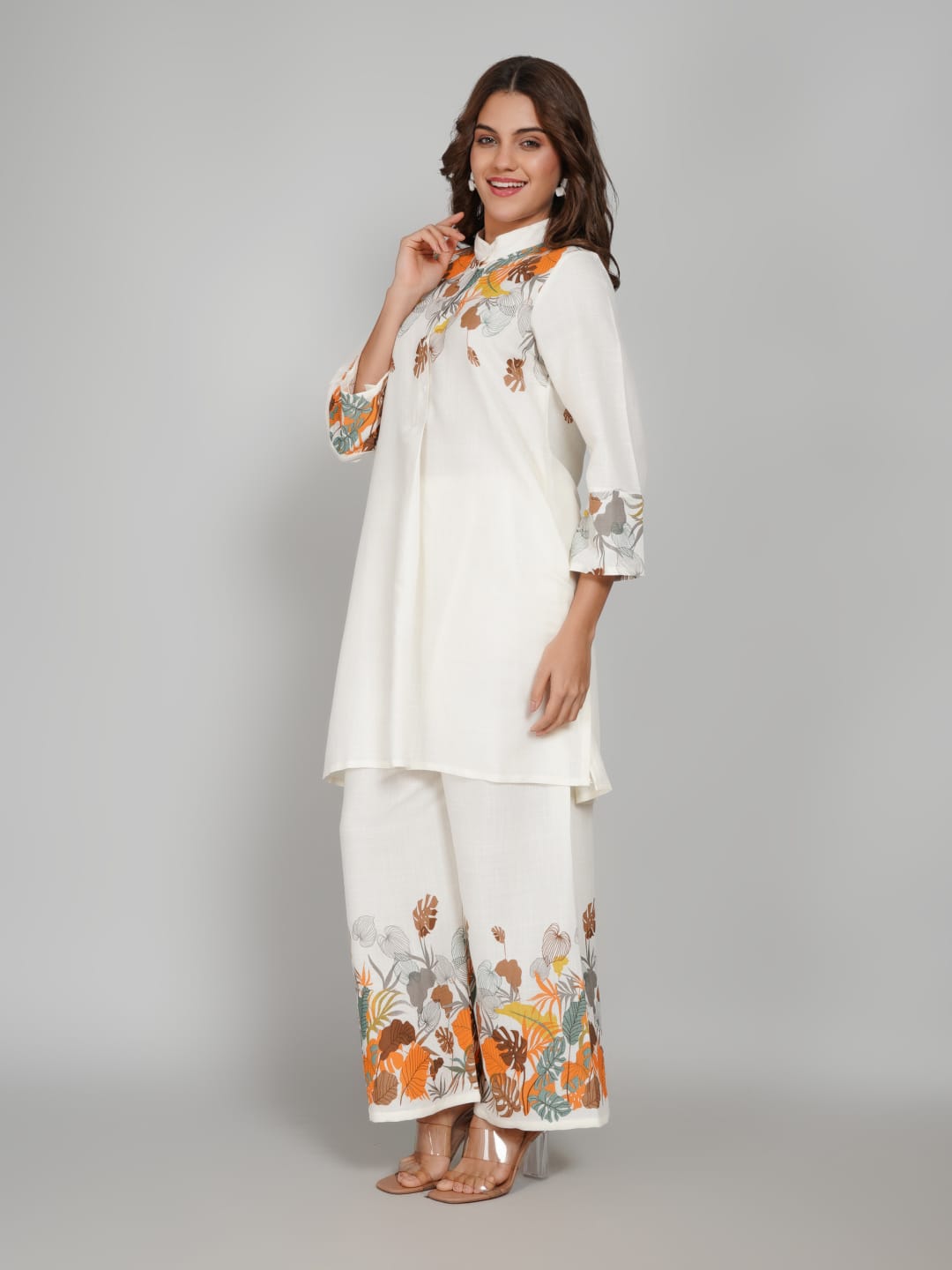 Women’s Multi-Colour Tunic Rayon Slub Co-ords Set – Elegant Comfort with a Modern Twist