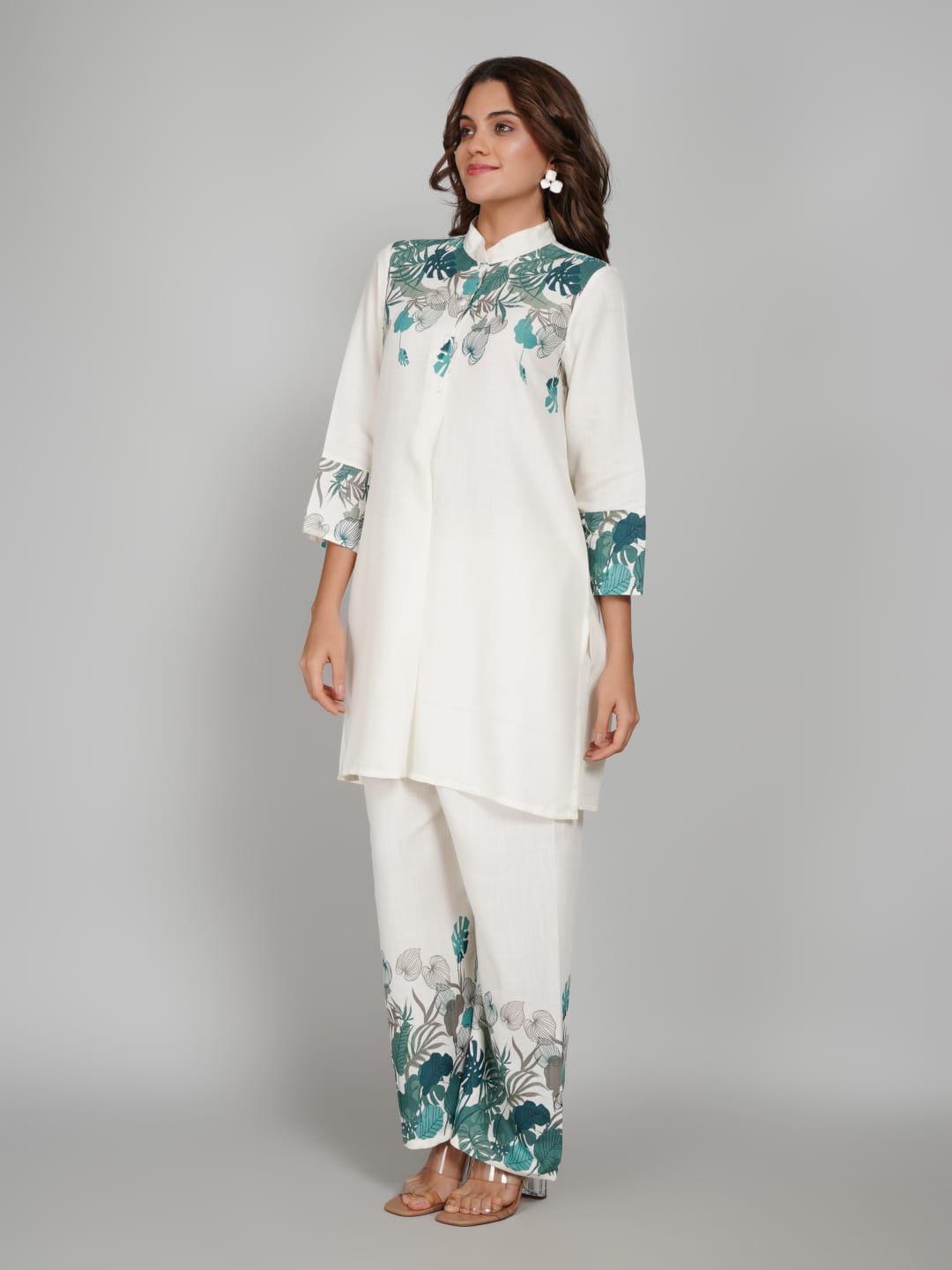 Women’s Multi-Colour Tunic Rayon Slub Co-ords Set – Elegant Comfort with a Modern Twist