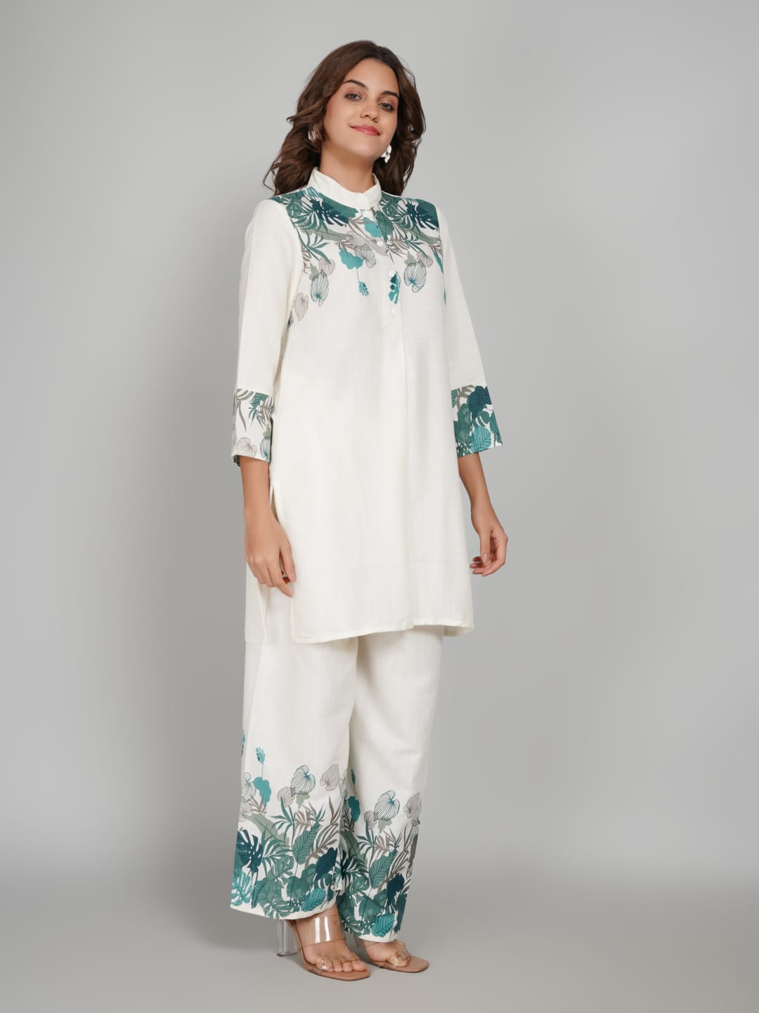 Women’s Multi-Colour Tunic Rayon Slub Co-ords Set – Elegant Comfort with a Modern Twist