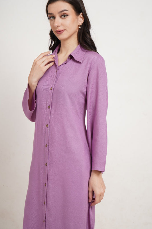 Purple Stylish Rayon kurta with pant