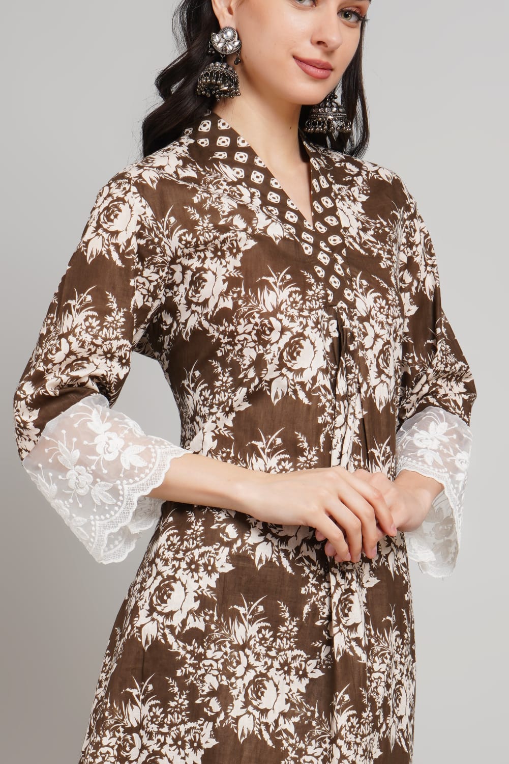 Cotton kurti with plazzo for festive occasions